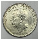 SWEDEN: 1966 Silver 5 Kroner BU