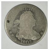 1807 Draped Bust Silver Quarter AG details