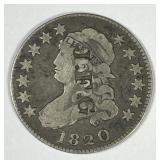 1820 Capped Bust Silver Quarter JFG Counterstamped