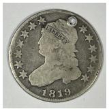 1819 Capped Bust Silver Quarter Good G details