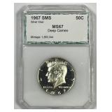 1967 Kennedy Silver Half SMS PCI MS67 DEEP CAMEO