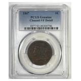 1847 Braided Hair Large Cent PCGS VF details
