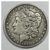 1888-O Morgan Silver $1 Fine F+ with Stamp