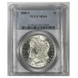 1880-S Morgan Silver $1 PCGS MS64