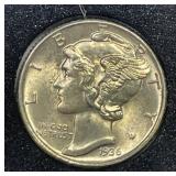 1936-S Mercury Silver Dime FSB Uncirculated BU