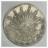 MEXICO: 1858-Zs OM Silver 8 Reale