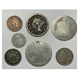 Eclectic Lot of Seven Old Type Coins #2
