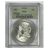1921 Morgan Silver $1 Gem BU OGH PCGS MS65