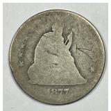 1877-CC Seated Liberty Silver Quarter Carson City