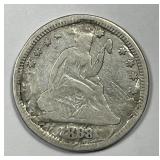 1888-S Seated Liberty Silver Quarter Fine details