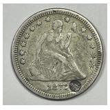 1871 Seated Liberty Silver Quarter Fine details