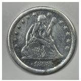 1868-S Seated Liberty Silver Quarter XF details