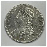 1837 Capped Bust Silver Half VF details