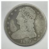 1839 Capped Bust Silver Half Good G