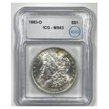 1883-O Morgan Silver $1 ICG MS63