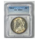 1883-O Morgan Silver $1 ICG MS64+