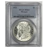 1921 Morgan Silver $1 PCGS MS63