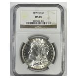 1899-O Morgan Silver $1 Gem BU NGC MS65