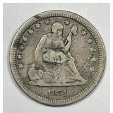 1859-S Seated Liberty Silver Quarter Fine details