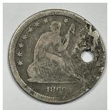 1860-S Seated Liberty Silver Quarter AG details