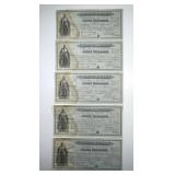 1896 Montana State Warrants Lot of 5