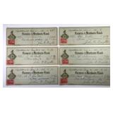 1898 Farmers & Merchants Checks w/Revenue Stamps