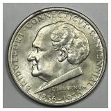 1936 Bridgeport Commem Silver Half BU