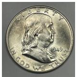 1949 Franklin Silver Half Uncirculated BU