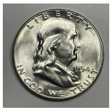 1954-S Franklin Silver Half Uncirculated BU