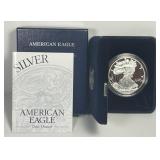 2002 Proof American Silver Eagle w/ Box & COA