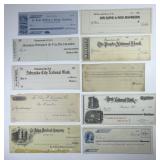 10 Various Bank Check Remainders 1850s-1890