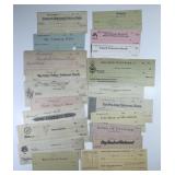 Lot of 20 Blank Check Remainders Early 1900
