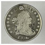 1806 Draped Bust Silver Quarter VG details