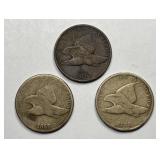 Trio of Flying Eagle Cents 1857 & 1858