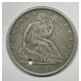 1856 Seated Liberty Silver Half VF details