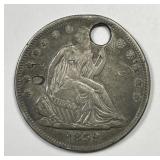 1859 Seated Liberty Silver Half XF details