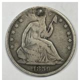1859-O Seated Liberty Silver Half Fine details