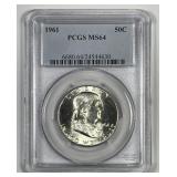 1961 Franklin Silver Half PCGS MS64