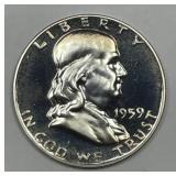 1959 Franklin Silver Half Proof PR PRF
