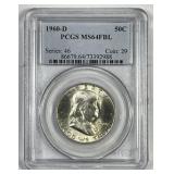1960-D Franklin Silver Half PCGS MS64 FBL
