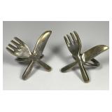 Pair of Vintage Pier 1 Fork & Knife Napkin Rings