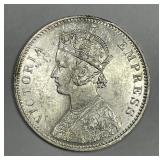 INDIA: 1889 Silver One Rupee BU