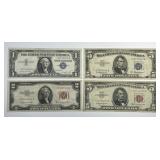 Lot of 4 Various $1 $2 $5  *STAR Replacement Notes