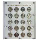 1941 - 1947 Walking Liberty Half Short Set AU/UNC