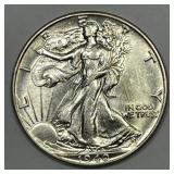 1940 Walking Liberty Silver Half AU