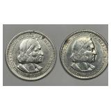1893 Columbian Expo Commem Silver Half Pair