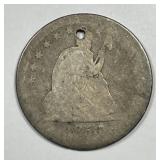 1856-S Seated Liberty Silver Quarter AG details