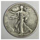 1933-S Walking Liberty Silver Half VF/XF