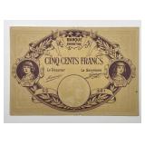 French Bank Enfantine Cinq Cents Francs Note