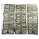 Lot Of 50 $1 Small Size Silver Certificates